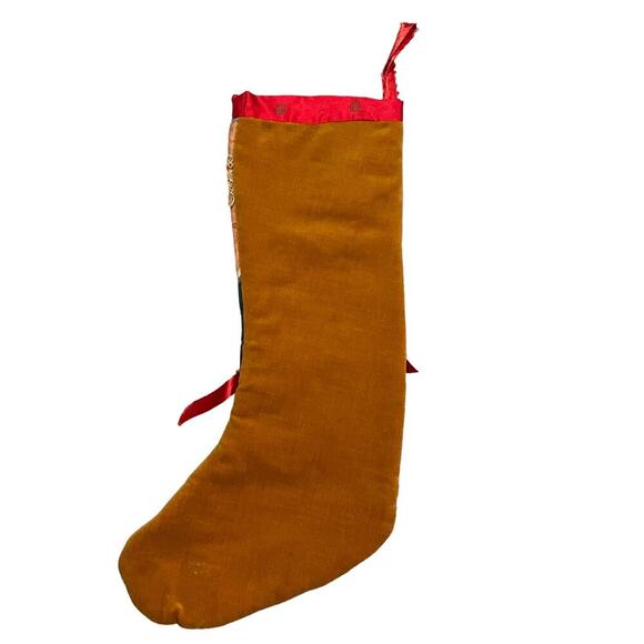 Vintage quilted small Christmas stocking lace and ribbon trim - Picture 5 of 5